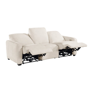 Chenille Power Double Reclining Sofa with USB Charging Ports