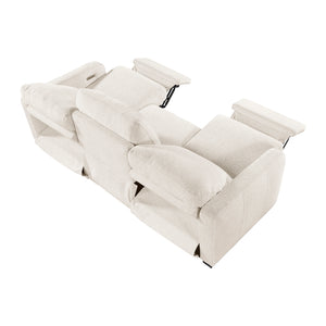 Chenille Power Double Reclining Sofa with USB Charging Ports