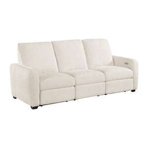 Chenille Power Double Reclining Sofa with USB Charging Ports