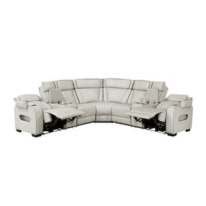 Faux Leather 3-Piece Power Reclining Sectional with Consoles