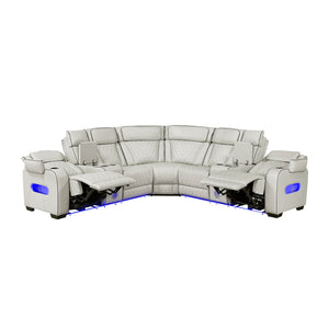 Faux Leather 3-Piece Power Reclining Sectional with Consoles
