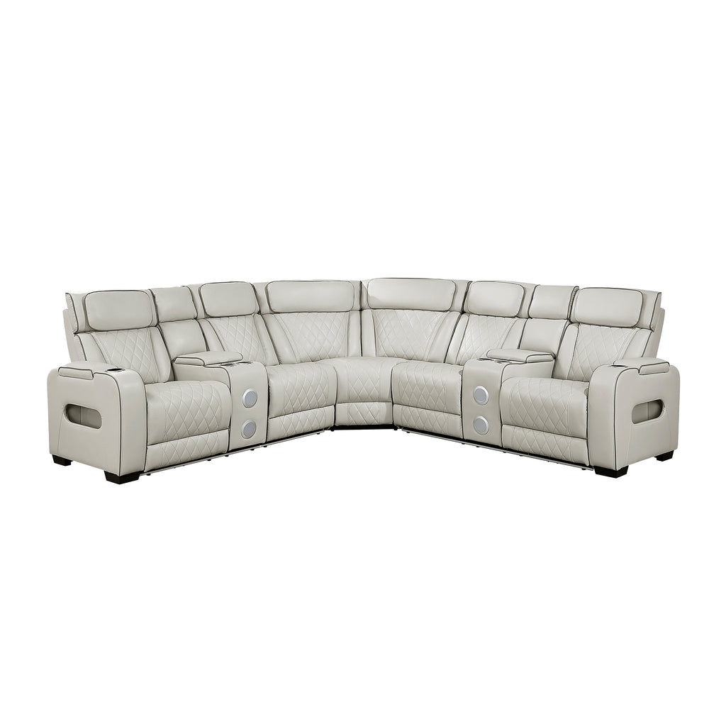 Faux Leather 3-Piece Power Reclining Sectional with Consoles