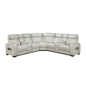 Faux Leather 3-Piece Power Reclining Sectional with Consoles