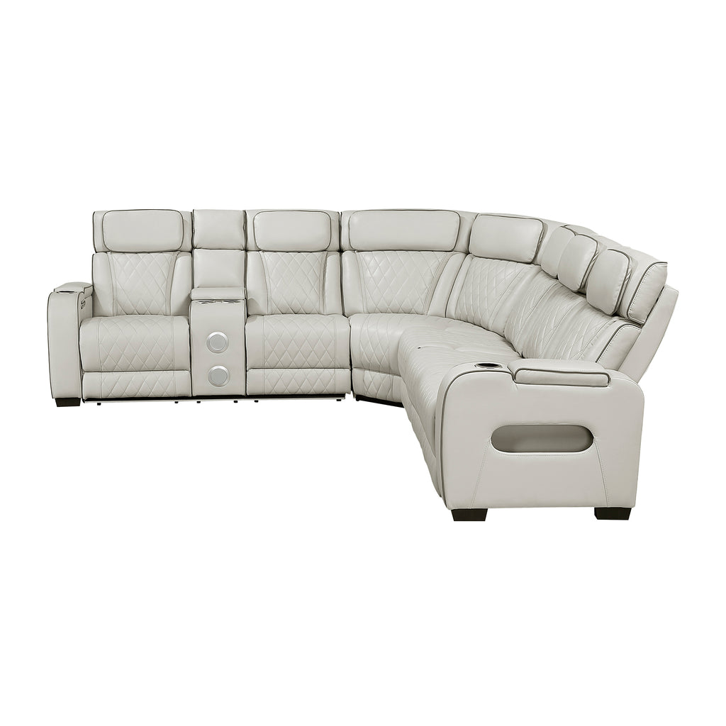 Faux Leather 3-Piece Power Reclining Sectional with Left Side Console