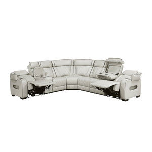 Faux Leather 3-Piece Power Reclining Sectional with Left Side Console