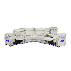 Faux Leather 3-Piece Power Reclining Sectional with Left Side Console