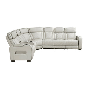 Faux Leather 3-Piece Power Reclining Sectional with Left Side Console