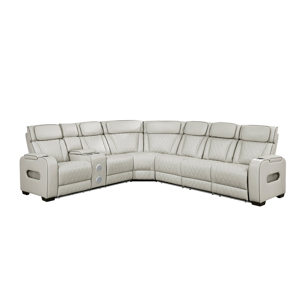 Faux Leather 3-Piece Power Reclining Sectional with Left Side Console