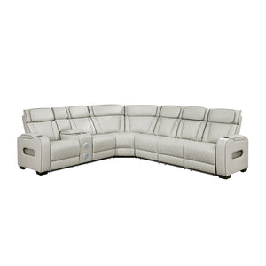 Faux Leather 3-Piece Power Reclining Sectional with Left Side Console