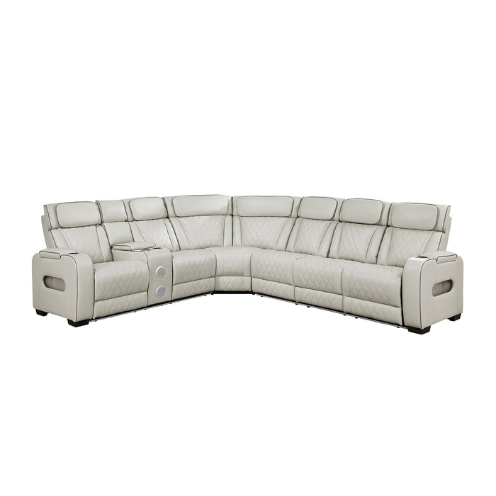 Faux Leather 3-Piece Power Reclining Sectional with Left Side Console