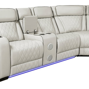Faux Leather 3-Piece Power Reclining Sectional with Right Side Console