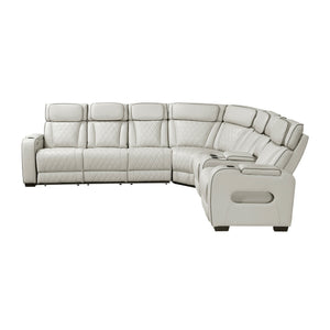 Faux Leather 3-Piece Power Reclining Sectional with Right Side Console