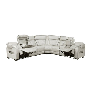 Faux Leather 3-Piece Power Reclining Sectional with Right Side Console