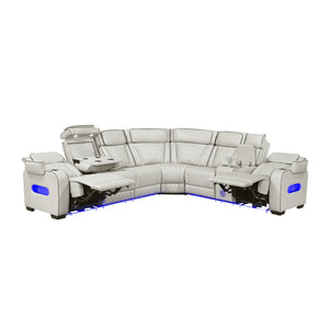 Faux Leather 3-Piece Power Reclining Sectional with Right Side Console