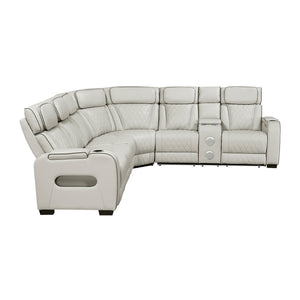 Faux Leather 3-Piece Power Reclining Sectional with Right Side Console