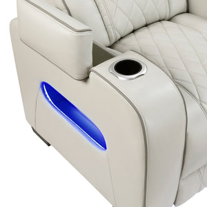 Faux Leather 3-Piece Power Reclining Sectional with Center Drop-Down Cup Holders