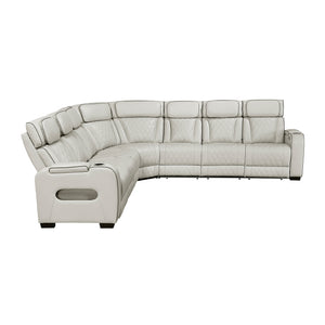 Faux Leather 3-Piece Power Reclining Sectional with Center Drop-Down Cup Holders