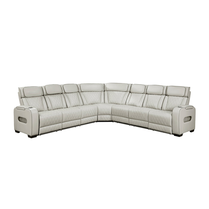 Faux Leather 3-Piece Power Reclining Sectional with Center Drop-Down Cup Holders