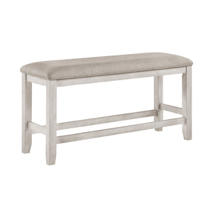 Textured Fabric Counter Height Bench