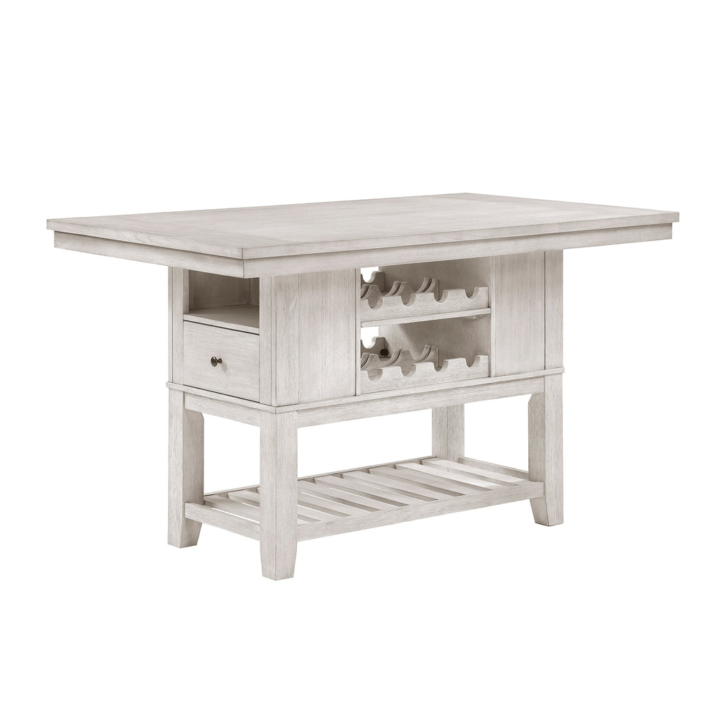 Brushed Antique White Counter Height Table