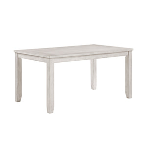 Brushed Antique White Finish Dining Table