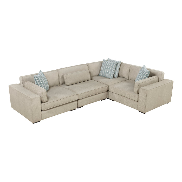 Chenille Fabric  4 Piece Sectional