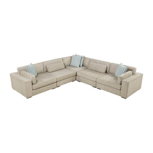 Chenille Fabric 5 Piece Sectional