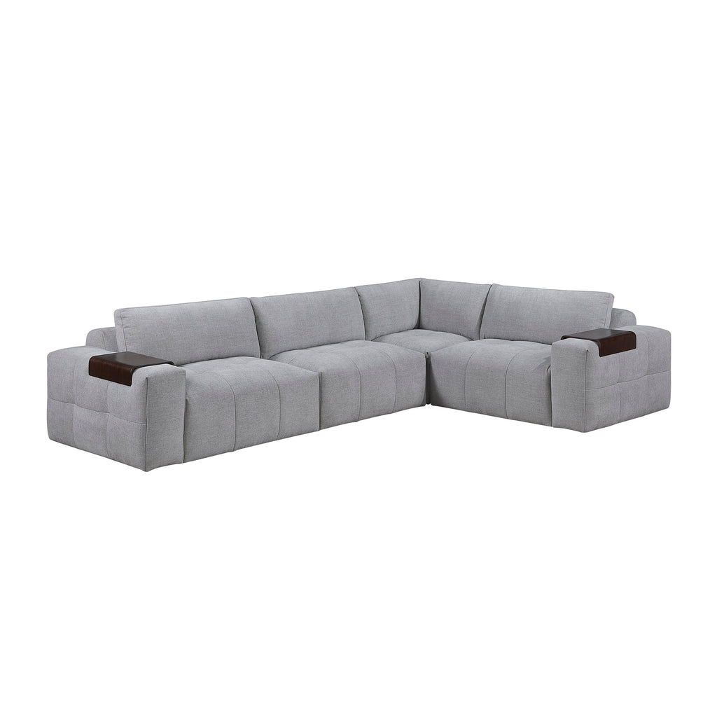 Textured Fabric 4-Piece Modular Sectional