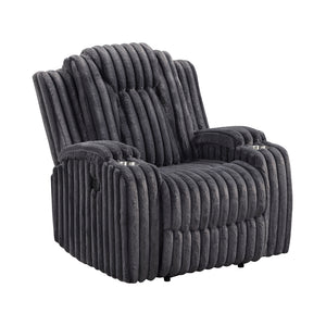 Corduroy Manual Reclining Chair with Cup Holders
