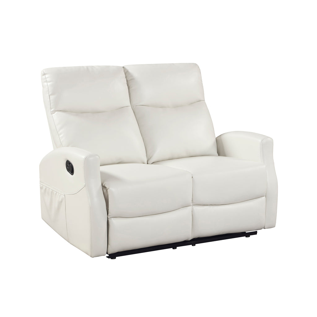 Faux Leather Manual Double Reclining Loveseat