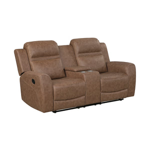 Polished Microfiber Manual Double Reclining Loveseat