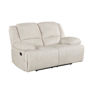 Textured Microfiber Manual Double Reclining Loveseat