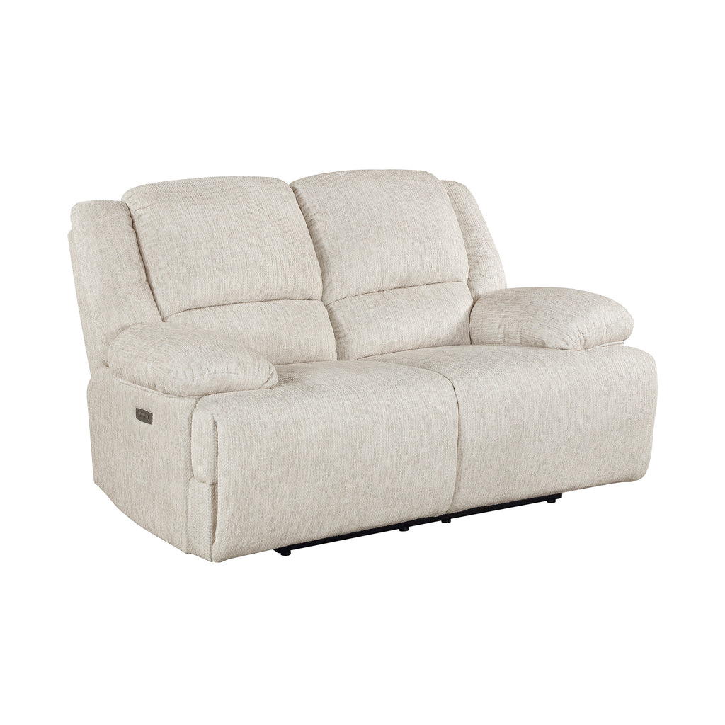 Textured Microfiber Power Double Reclining Loveseat