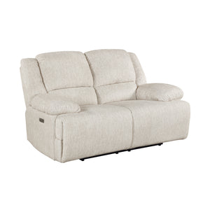 Textured Microfiber Power Double Reclining Loveseat