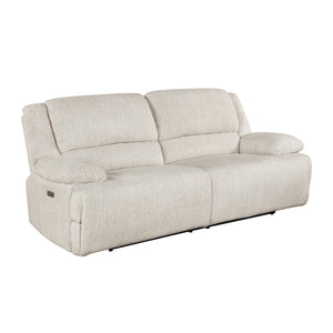 Textured Microfiber Power Double Reclining Sofa