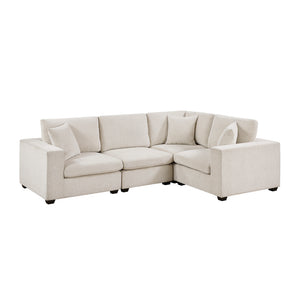 Chenille Fabric 4-Piece Modular Sectional
