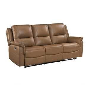 Leather Match Power Double Reclining Sofa
