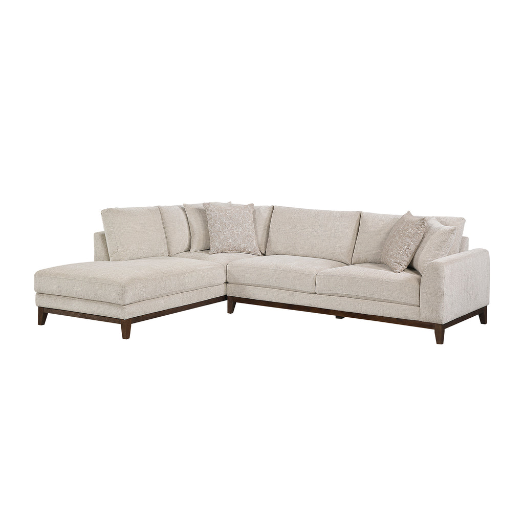 Chenile Fabric 2-Piece Sectional with Left Chaise