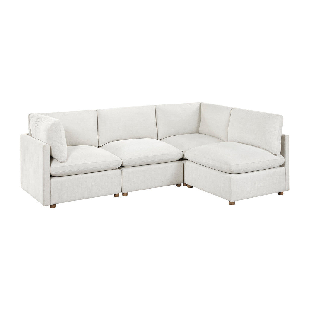 Chenille Fabric 4-Piece Modular Sectional