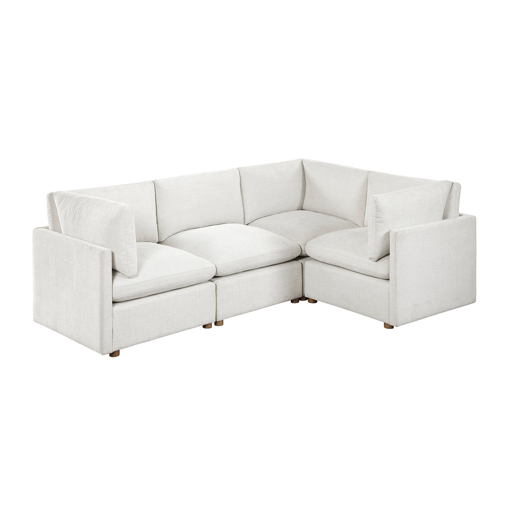 Chenille Fabric 4-Piece Modular Sectional