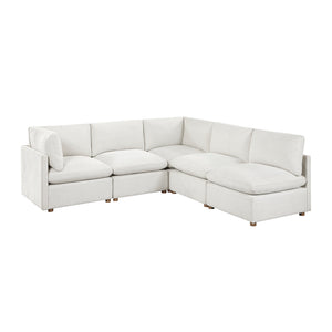 Chenille Fabric 5-Piece Modular Sectional
