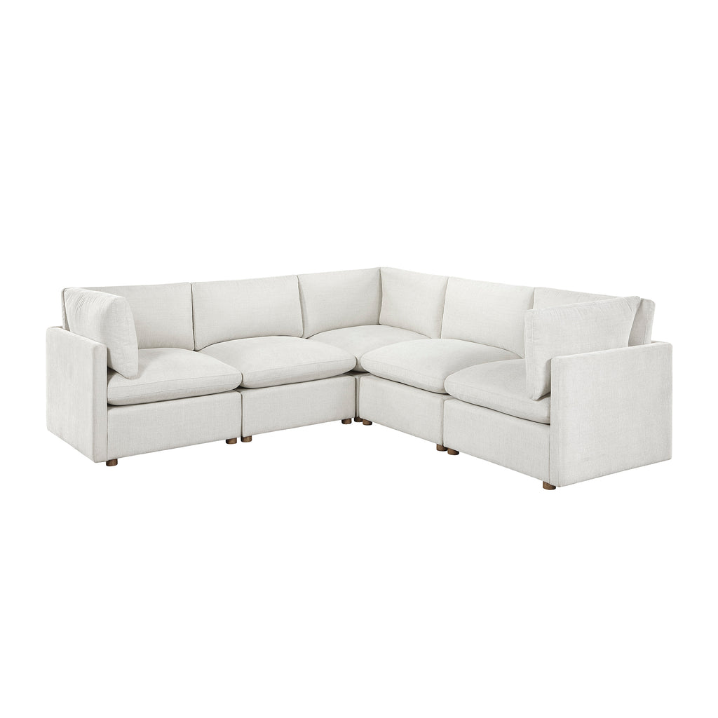 Chenille Fabric 5-Piece Modular Sectional