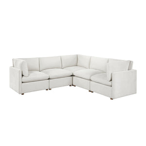 Chenille Fabric 5-Piece Modular Sectional