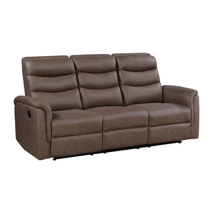 Microfiber Manual Double Reclining Sofa  with Drop-Down Cup Holders