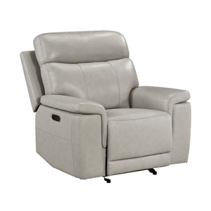 Leather Match Power Glider Reclining Chair with Power Headrest