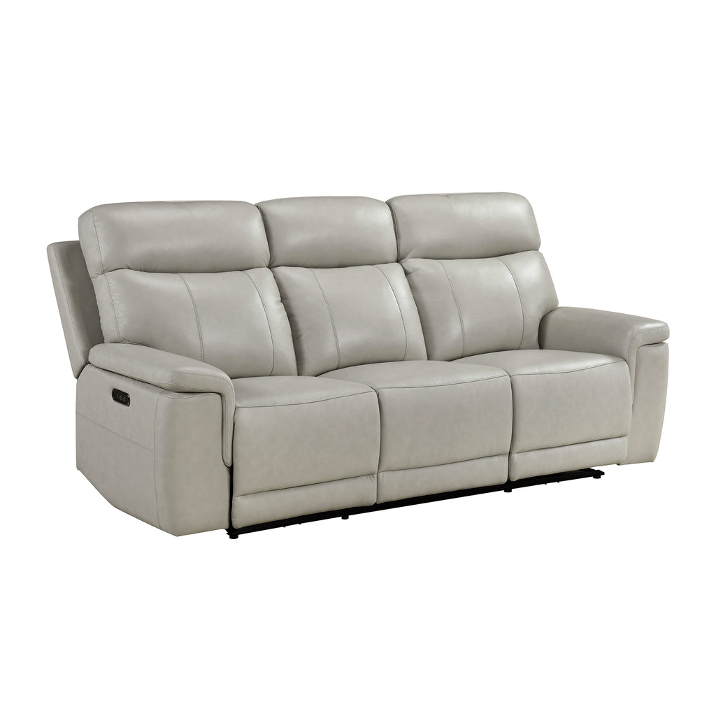 Leather Match Power Double Reclining Sofa with Power Headrest