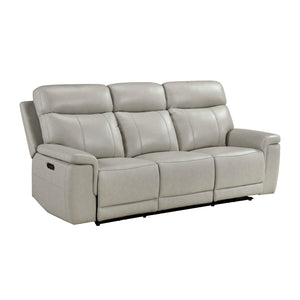 Leather Match Power Double Reclining Sofa with Power Headrest