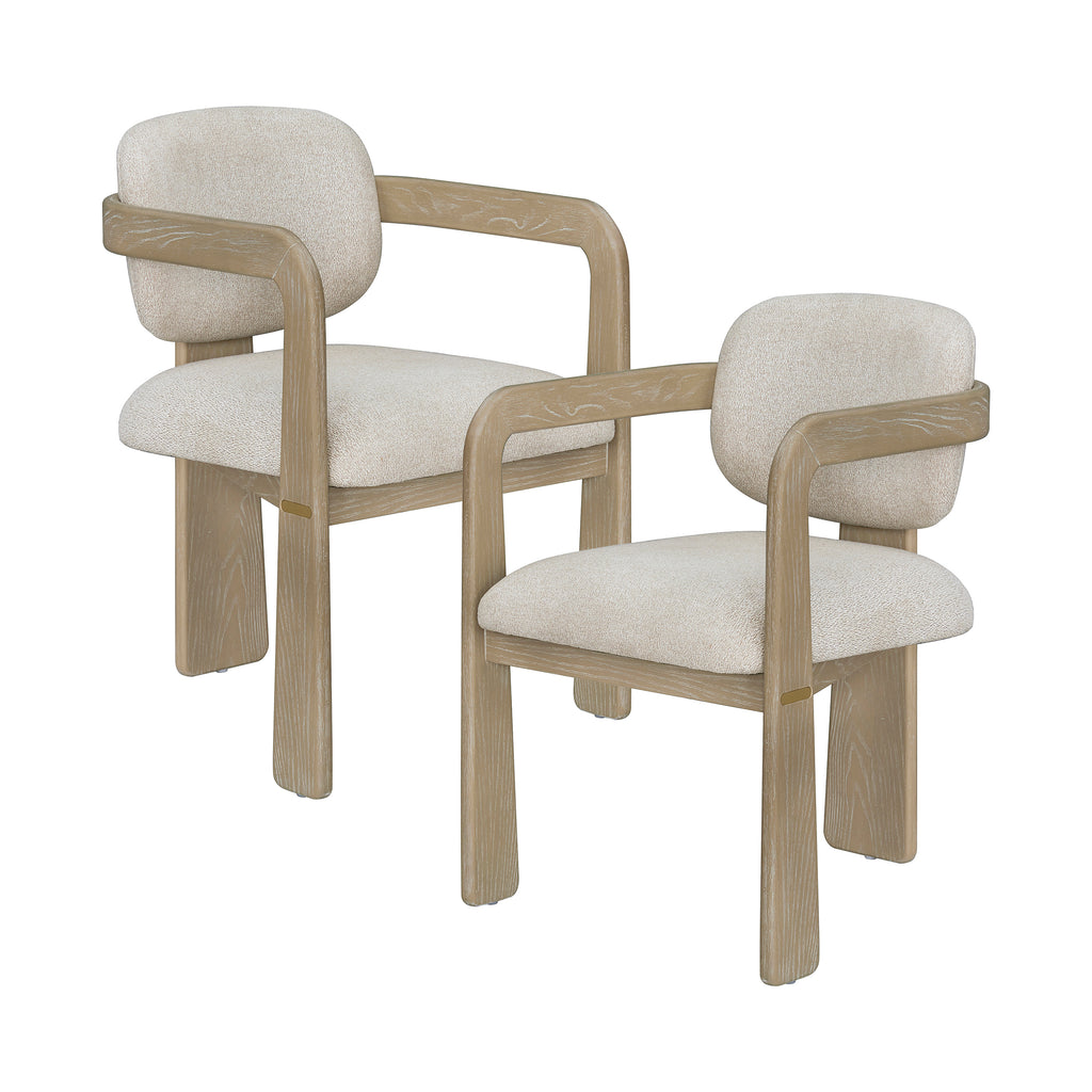 Textured Fabric Dining Chair with Arm