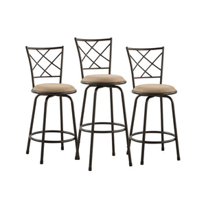 Microfiber 3-Piece Pack Convertible Swivel Counter/Pub Height Chair (Set of 3)