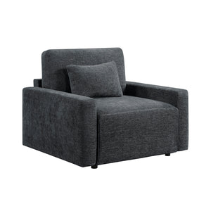 Textured Fabric Convertible Sleeper Chair with Charging Ports